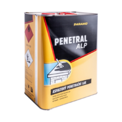 Penetral ALP - asfalt.penetr.lak 9kg - Asfaltový penetrační lak Penetral se používá k napouštění suchých a zhruba očištěných cementobetonových nebo omítkových podkladů pod živičné izolační krytiny a živičné izolace.