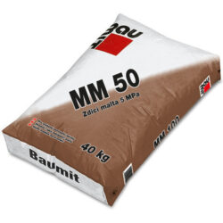 BAUMIT MM 50 malta zdicí 25kg - Vápenocementová zdicí malta pro běžné zdění. Třída pevnosti M 5 Baumit 25 kg. Průmyslově vyráběná suchá maltová směs pro ruční i strojní zpracování.