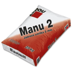 BAUMIT Manu 2 - Ruční vápenocementová jádrová omítka zrnitosti 2 mm pro interiér i exteriér.
